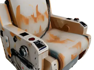 SciFi Industrial Operator Chair Low-poly 3D model