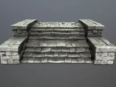 Ruin Stairs Low-poly 3D model