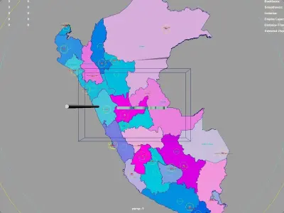 Peru map region geography political geographic administrative 3D model