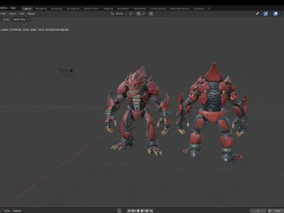 Alien Reptilian Warrior 3D Model Low-poly 3D model