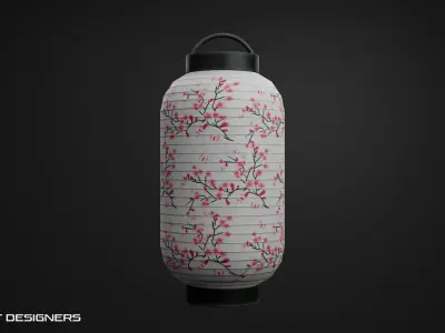 Japanese Lantern Low-poly 3D model get