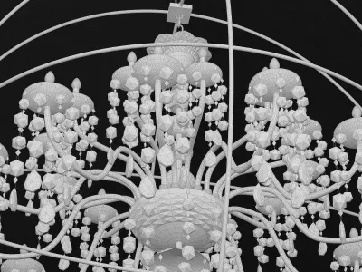 chandelier made of gold and crystals 3D model