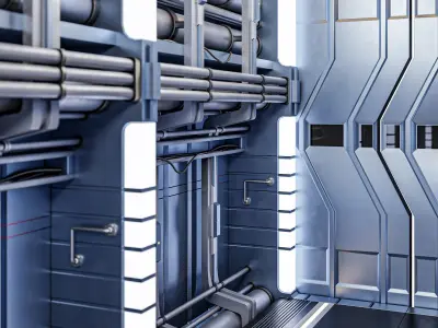 Sci Fi Corridor Tunnel Low-poly 3D model