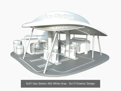 10 SciFi Gas Stations A Collection - Sci Fi Exterior Design 3D Model Pack
