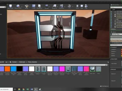 Futuristic Door Low-poly 3D model