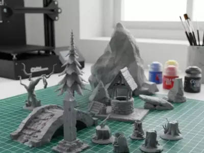 Forest Terrain Pack 1  Tabletop STL Set Pre Supported 3D print model