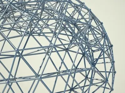 Metallic structure truss 03 Double Dome 3D model