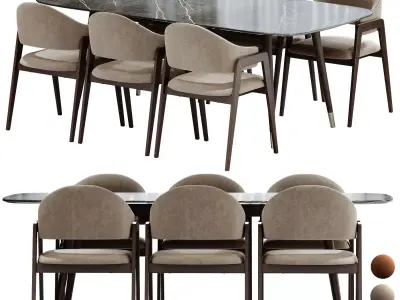 Dining set 04 3D model buy
