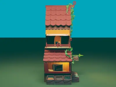 Low Poly and High Poly Houses Pack - 3D model Low-poly 3D model