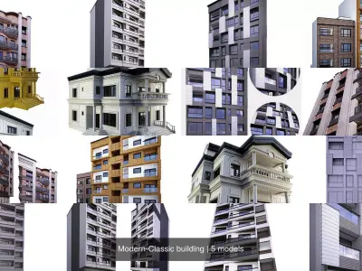 Modern-Classic building 3D Model Pack