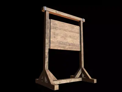 Signpost2 wooden sign stand Low-poly 3D model