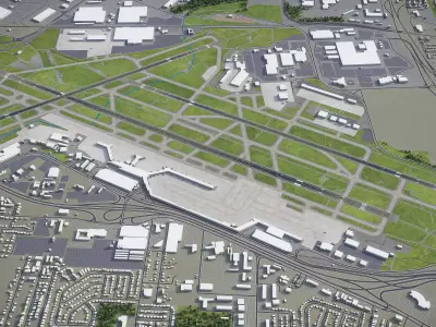 St Louis - Lambert International Airport - STL Low-poly 3D model