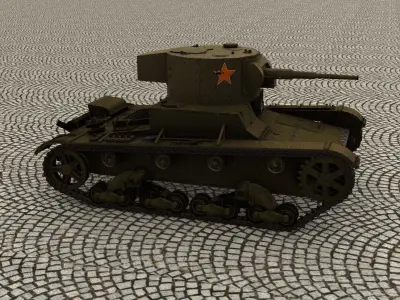 T26 tank with textures 3D model