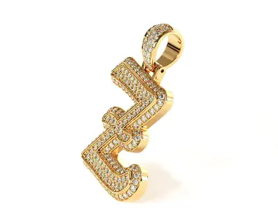 Tattoo fonts z alphabet pendent 3D print model