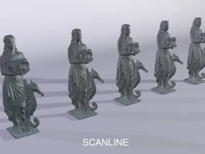 Statue woman Low-poly 3D model