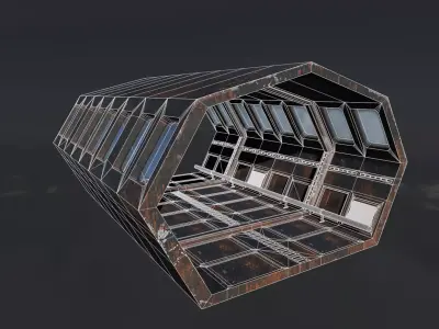 SciFi Corridor Low-poly 3D model get