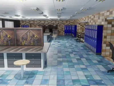 Workshop Interior  Low-poly 3D model purchase
