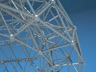 Metallic structure truss 03 Double Dome 3D model