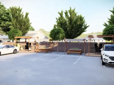 3D Exterior Scene 3D model design garden and landscape  3D model