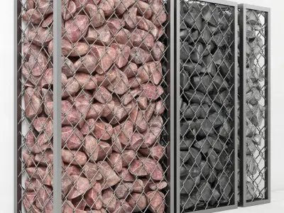 Gabion medium rock stone 3D model