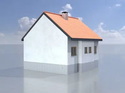 Modern single-family house version 1 L Low-poly 3D model
