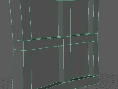 window low Poly model wooden with glass Free low-poly 3D model