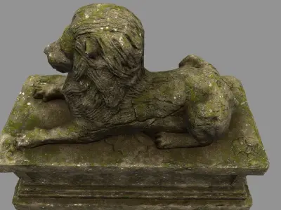 Lion Statue 28 Low-poly 3D model