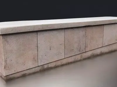 Stone Bench Set Low-poly 3D model