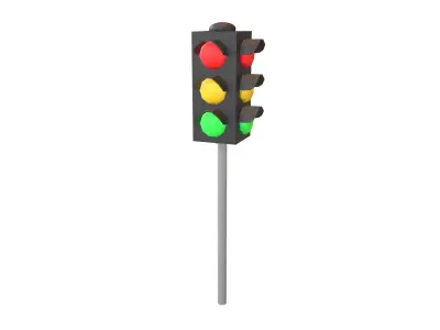 Traffic Light v2 001 Low-poly 3D model