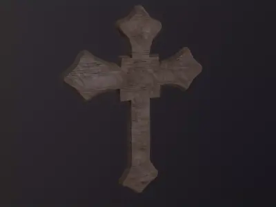 Wooden Cross 3D Model Low-poly 3D model