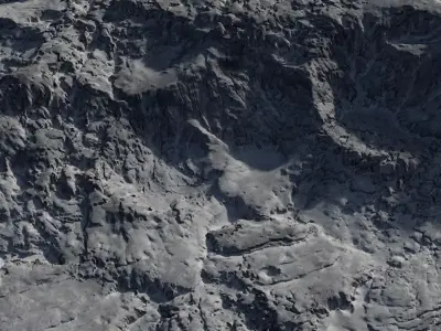 The surface of the crater  The surface of an alien planet 3D model