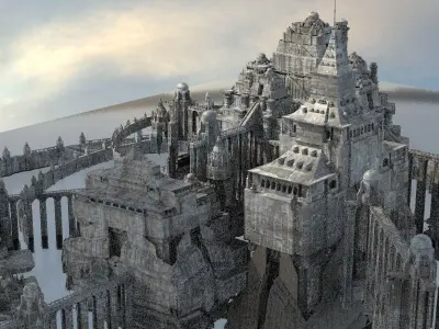 Fantasy Germanic Architecture Kit bash 2 3D model