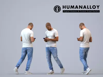 Basics0784 - A set containing 5 models of male and female 3D model