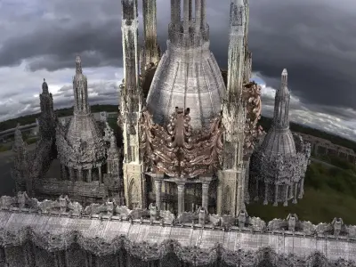 French Fantasy Palace Tower Kit bash 1 3D model