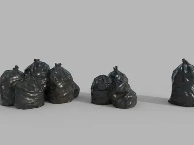 Urban Garbage Small Pack Low-poly 3D model