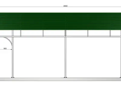 Carport advertisement billboard with cover 3D model