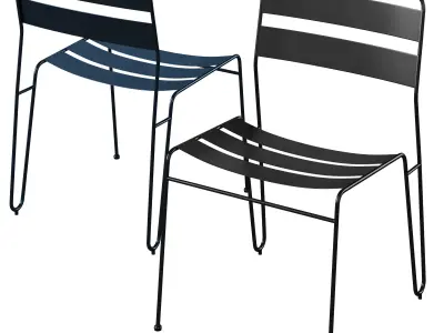 LUTHER TEAL METAL OUTDOOR DINING CHAIR by CB2 3D model