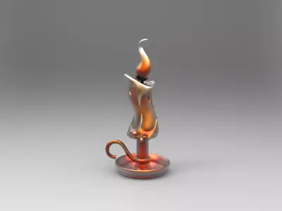 Candle and holder Free 3D print model