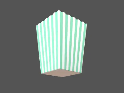 Popcorn Cup v1 005 Low-poly 3D model