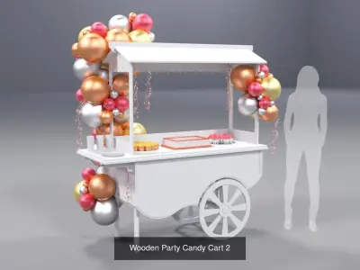 Wooden Party Candy Carts - 4 Pack
