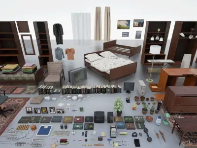 Post Soviet Room  - UE5 Low-poly 3D model