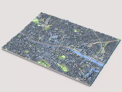 Dublin City Ireland 3D City Map Model 3D model