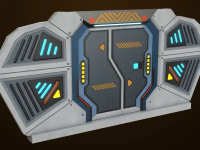 Sci Fi Door 02 All PBR Unity UE Textures Included Low-poly 3D model