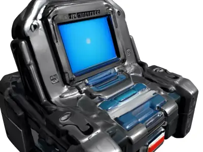 SciFi Rugged Control Panel Device Low-poly 3D model