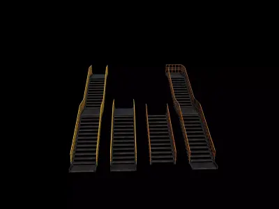 Modular industrial stairs 3D model