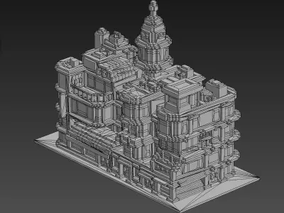 House Voxel - 32 Low-poly 3D model
