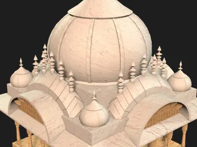 Memorial Mausoleum Queen Kusum Sarovar 01 Collumns 3D model