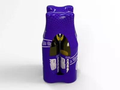 4 pack 330ml shrinkwrapped bottles 3D model