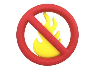 No Fire Icon V1 004 Low-poly 3D model