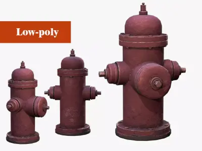 hydrant  Low-poly textured  Low-poly 3D model